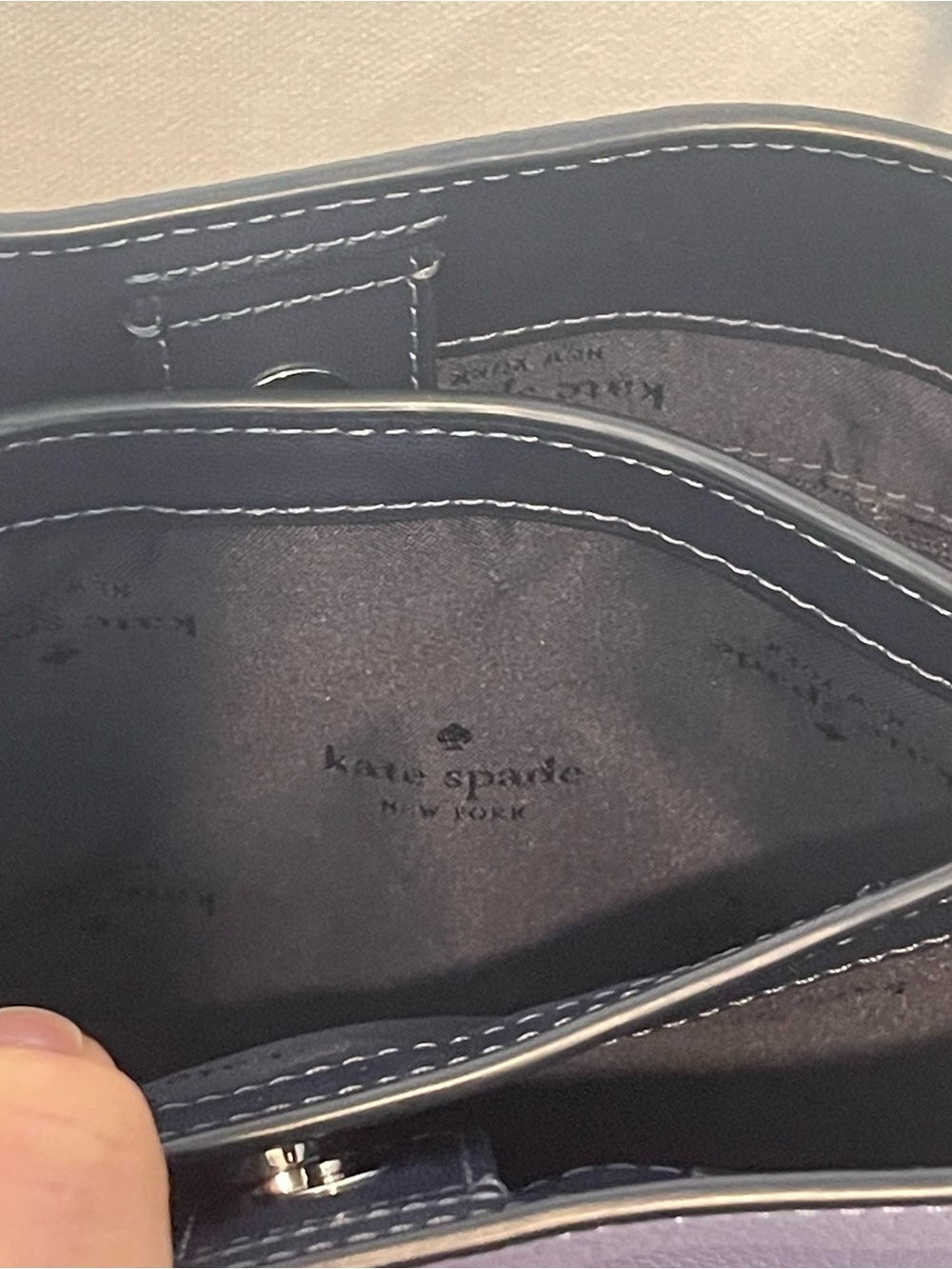 kate spade New York Lena Color Block Bucket Bag Two-Tone Leather Crossbody - Picture 8 of 14